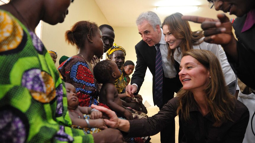 Melinda Gates in Dangbo, Benin, in 2010 with the AIDS World Fund