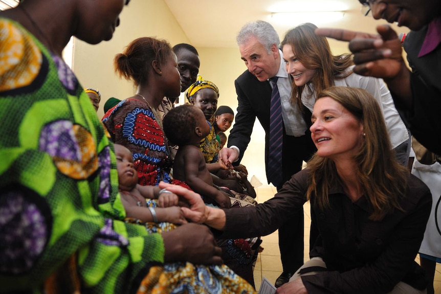 Melinda Gates in Dangbo, Benin, in 2010 with the AIDS World Fund
