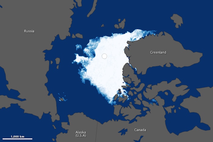 Arctic sea ice concentration 2012