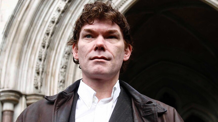 Gary McKinnon outside the High Court in London.