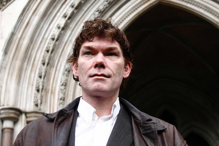 Gary McKinnon outside the High Court in London.