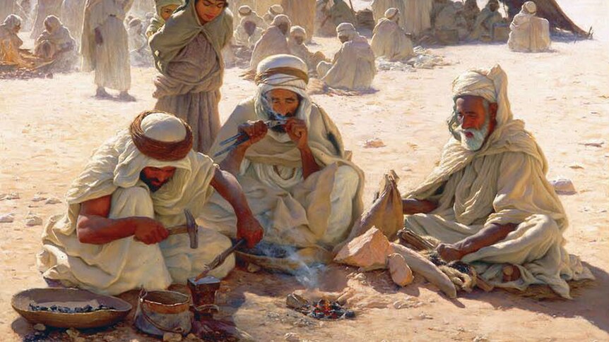 Juan Ford reimagined Thomas Sheard's 'The Arab Blacksmith' painted in 1900.