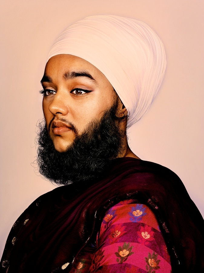 Harnaam Kaur's photo taken for the Beard Season's Project 60 campaign