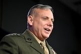 Lieutenant General Stephen Sklenka addresses the National Press Club. 