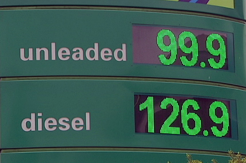 Petrol price showing 99 cents per litre in Melbourne