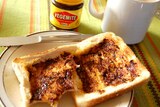 Vegemite toast with a cup of tea.