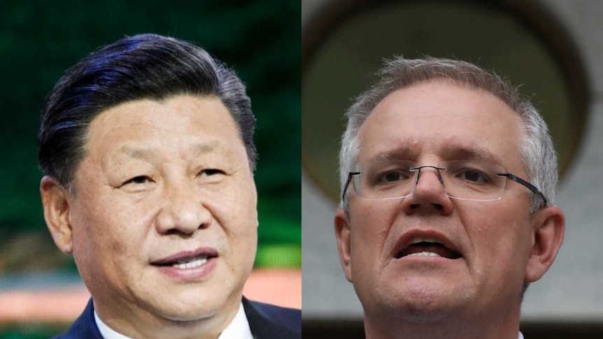 Xi Jinping side-by-side with Scott Morrison