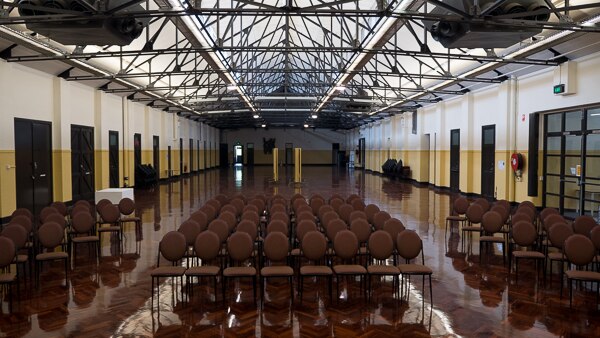 Inside the Drill Hall.