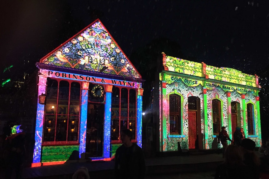 Light show on buildings