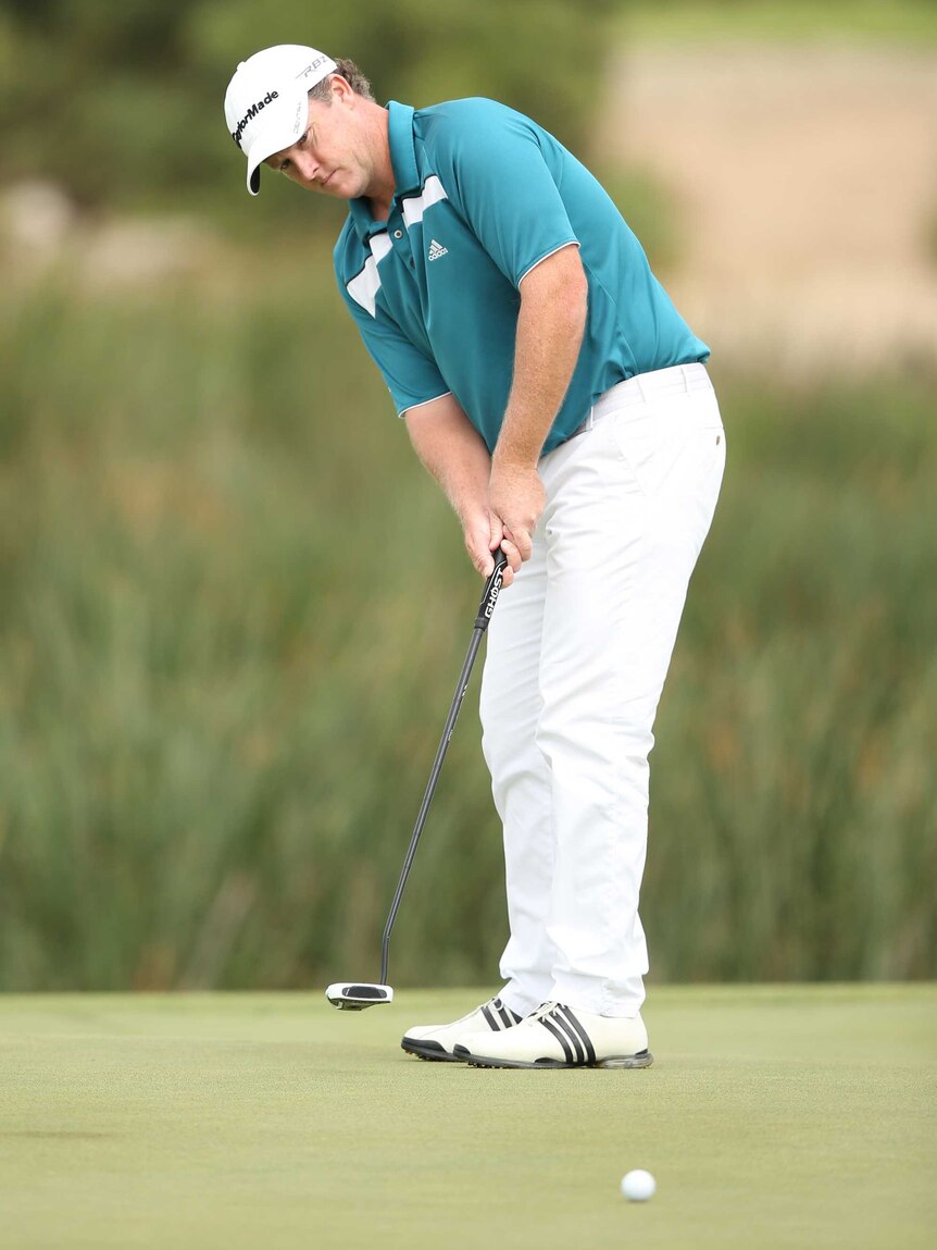 On fire ... Marcus Fraser putts during round two at The Lakes