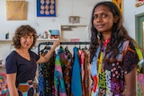 Indigenous artists from Fitzroy Crossing, WA, have teamed up with Lisa Gorman (left) founder of Melbourne fashion company Gorman