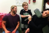 Actors Chris Hemsworth and Tom Hiddleston visit sick children