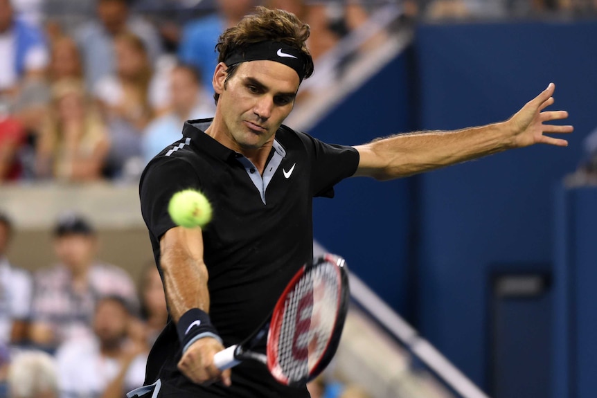 Roger Federer plays in the first round at the US Open