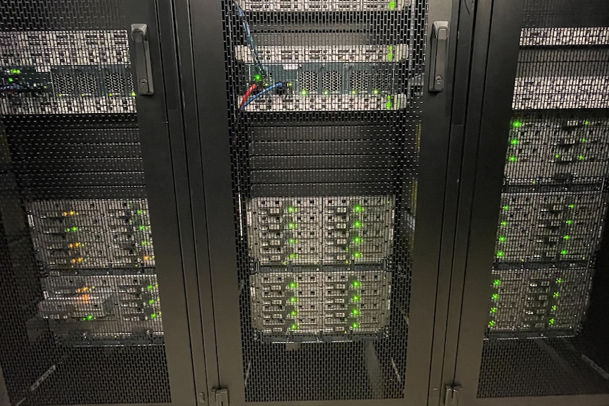 Rows of servers in a data room.