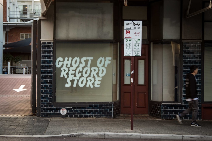 Ghost of a record store is in a shopfront gallery on Beaufort Street, Northbridge.
