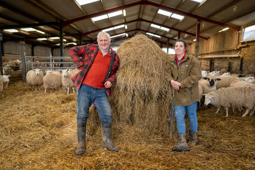 Two people on a farm.