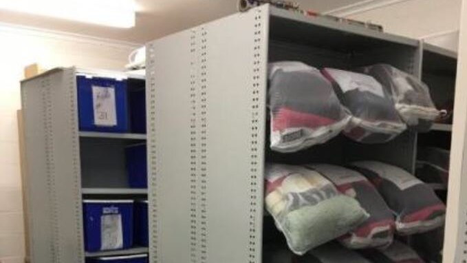 Female inmate clothing allocations in bags, Mary Hutchison Women's Prison, Hobart.