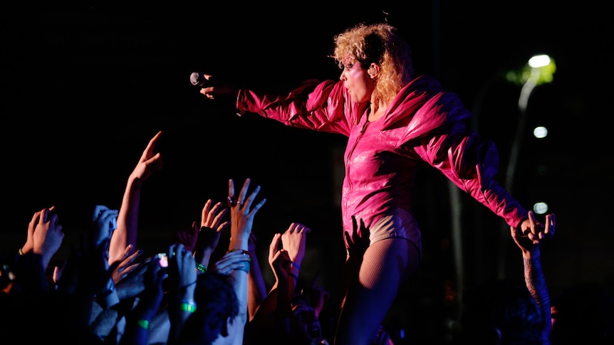 Peaches live on stage at the Sydney Big Day Out in 2010