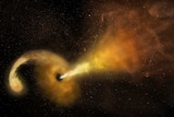Artist's impression of black hole ripping star apart