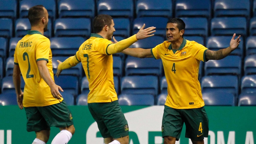 Tim Cahill scores against Ecuador