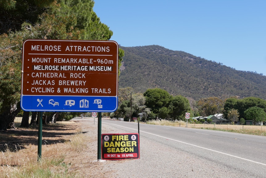 A sign for Melrose in South Australia's Flinders Rangers.