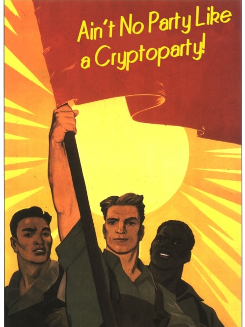 Crypto party poster