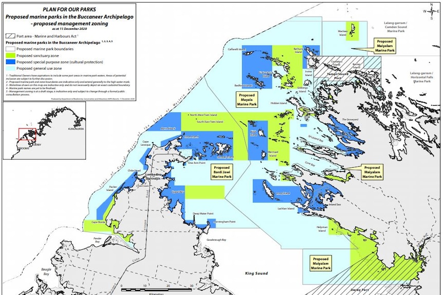 A map showing the proposed marine park zoning. About 60 per cent is allocated for general use.