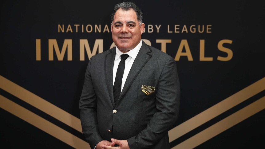Mal Meninga poses after being inducted as the 13th Immortal in Sydney