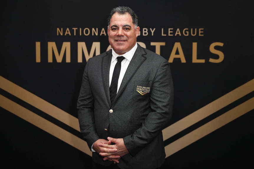 Mal Meninga poses after being inducted as the 13th Immortal in Sydney