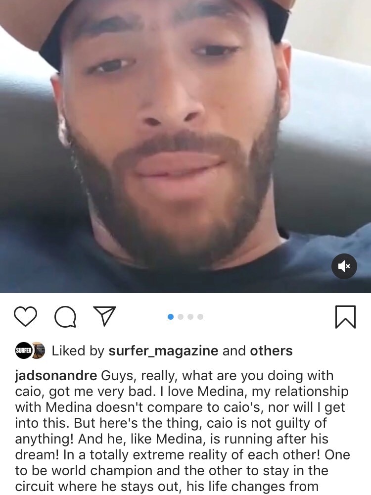 Jadson Andre's call for calm on Instagram