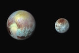 Colour image of Pluto and its large moon Charon