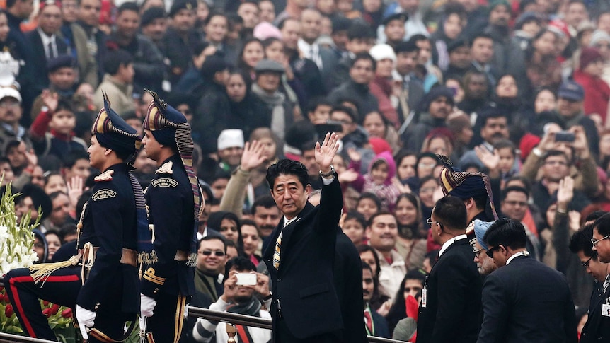 Abe attends Republic day.jpg