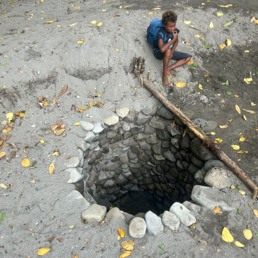 A large well constructed in the traditional method on Savo Island in Solomon Islands