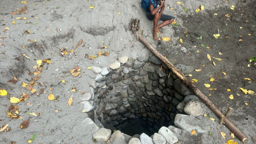 A large well constructed in the traditional method on Savo Island in Solomon Islands