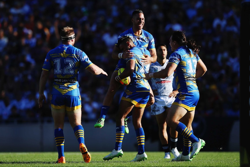 Bevan French celebrates try against Warriors at Auckland Nines