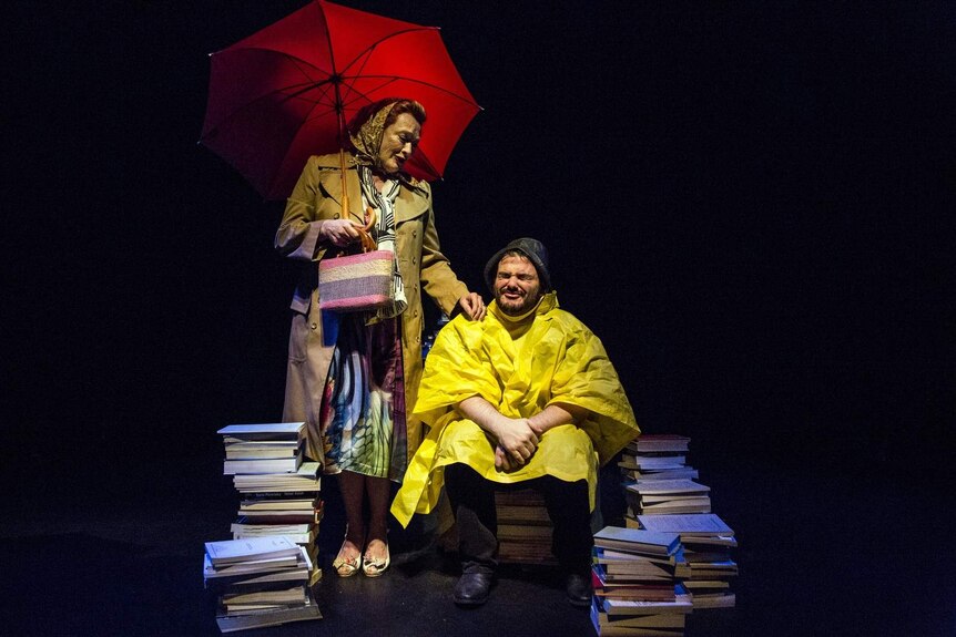 Geraldine Turner and Peter Cook in the Street Theatre's production of The Chain Bridge, Canberra, November 2015.