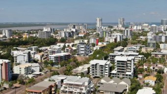 Darwin's city centre viewed from the air.