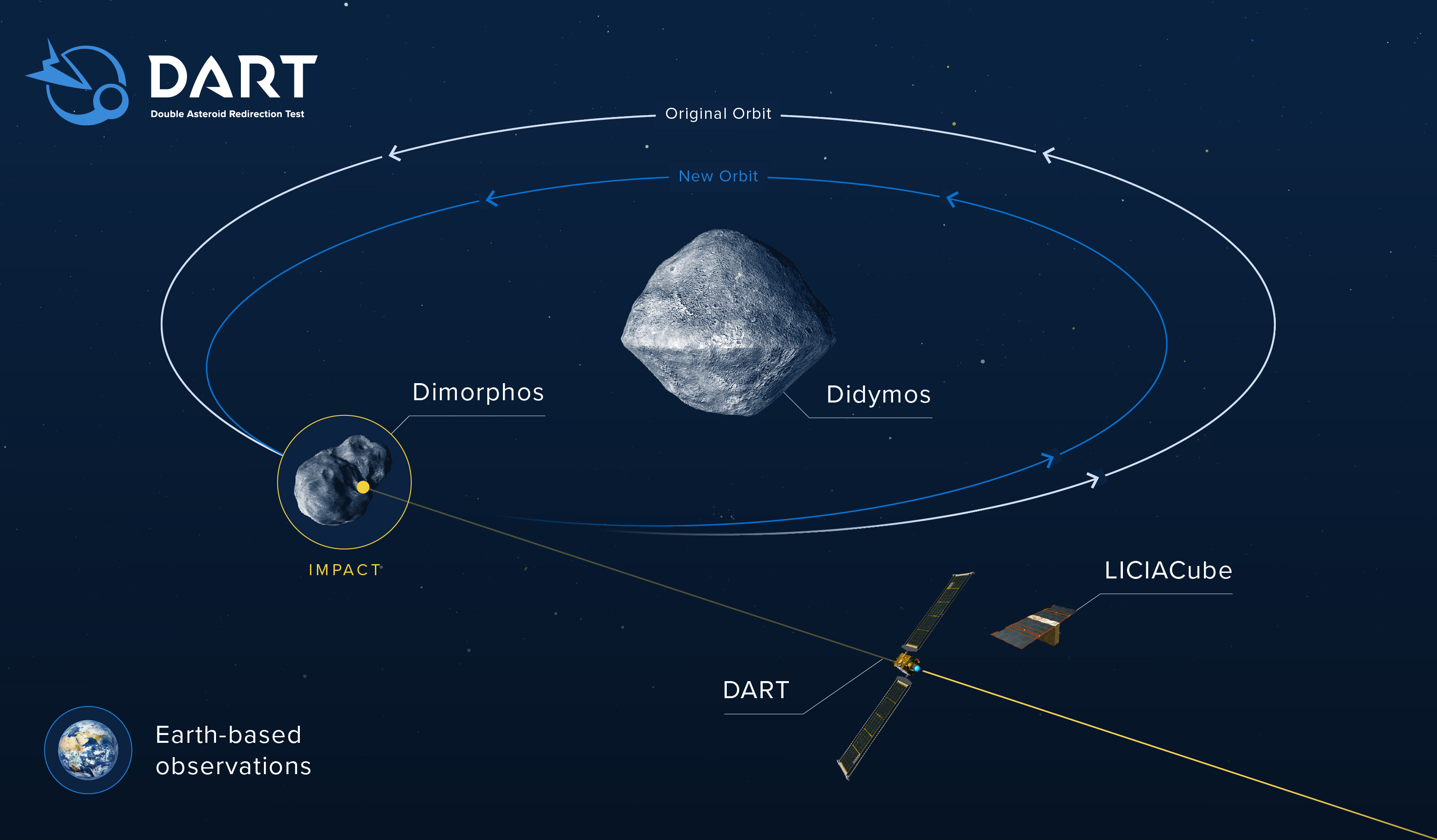 Graphic showing orbits of space rocks