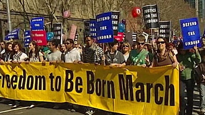 Anti-abortion protesters (ABC TV)