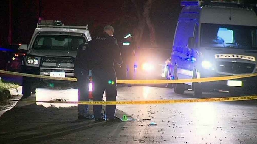 Police outside a Bunbury Terrance home in Valley View.