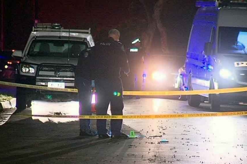 Police outside a Bunbury Terrance home in Valley View.