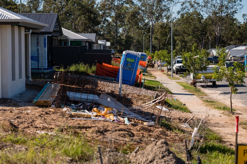 Street of houses being built in Ipswich City Council area