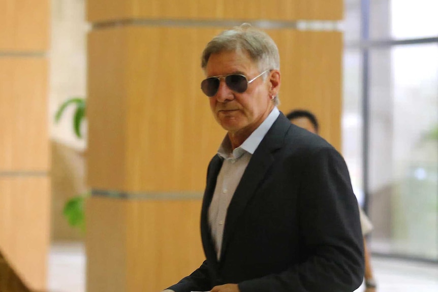 Harrison Ford arrives for ministerial meeting in Indonesia