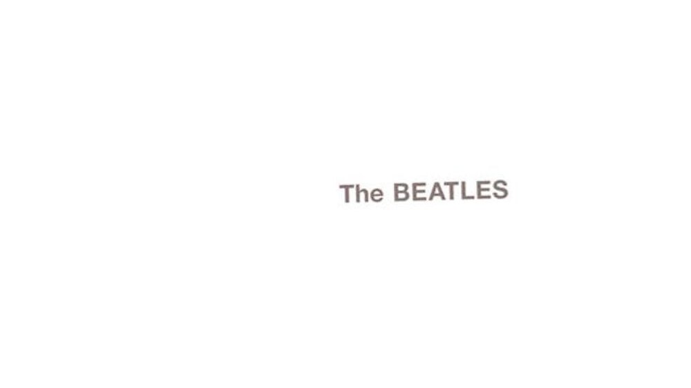 The plain white front cover of The Beatles' self-titled 1968 album