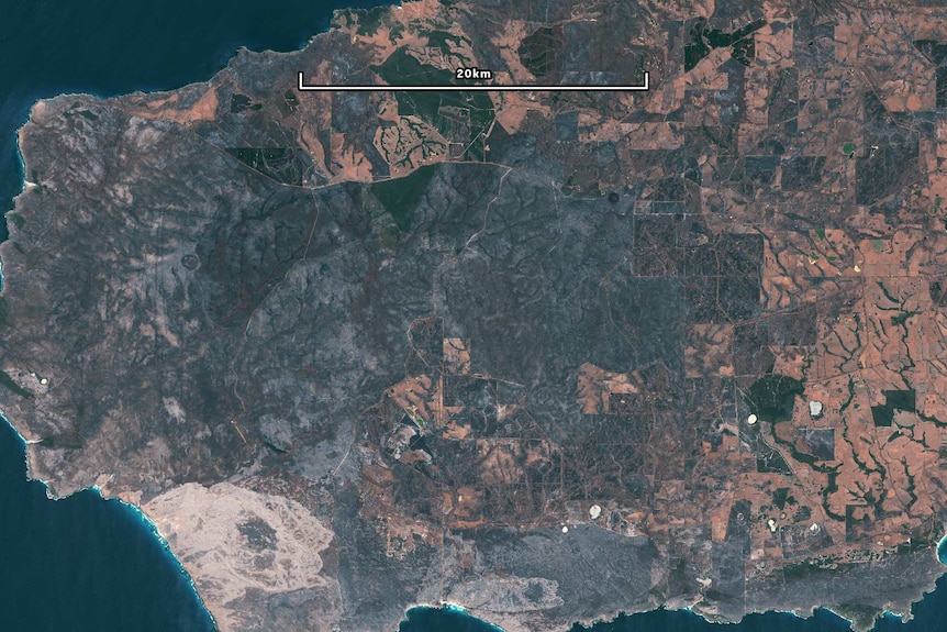 Satellite imagery of Kangaroo Island