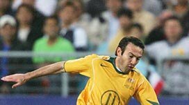 Stan Lazaridis in action for the Socceroos