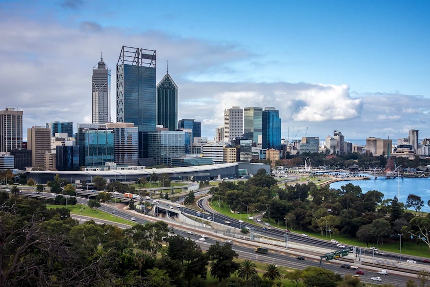 The Perth skyline at daytime viewed from Kings Park
