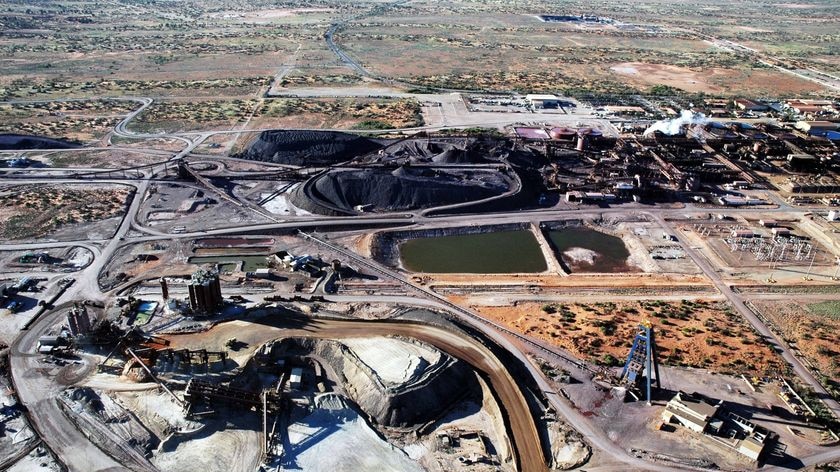 Aerial view of the Olympic Dam copper and uranium mine. (BHP Billiton/SkyScans: AFP)