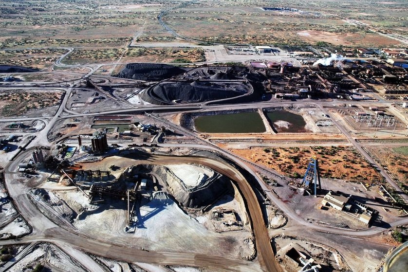 Aerial view of the Olympic Dam copper and uranium mine.