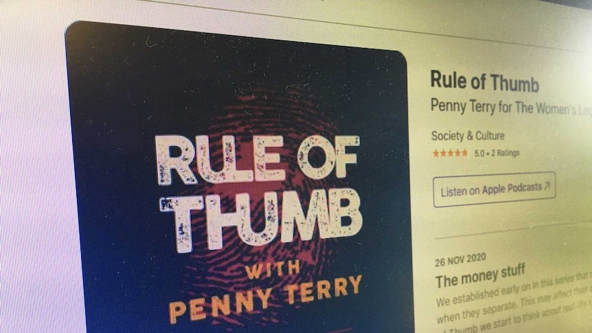 Picture of how Rule of Thumb podcast displays on a computer screen